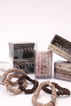 Even this one | 5 stk. mulberry silke elastikker - Taupe & Dark brown